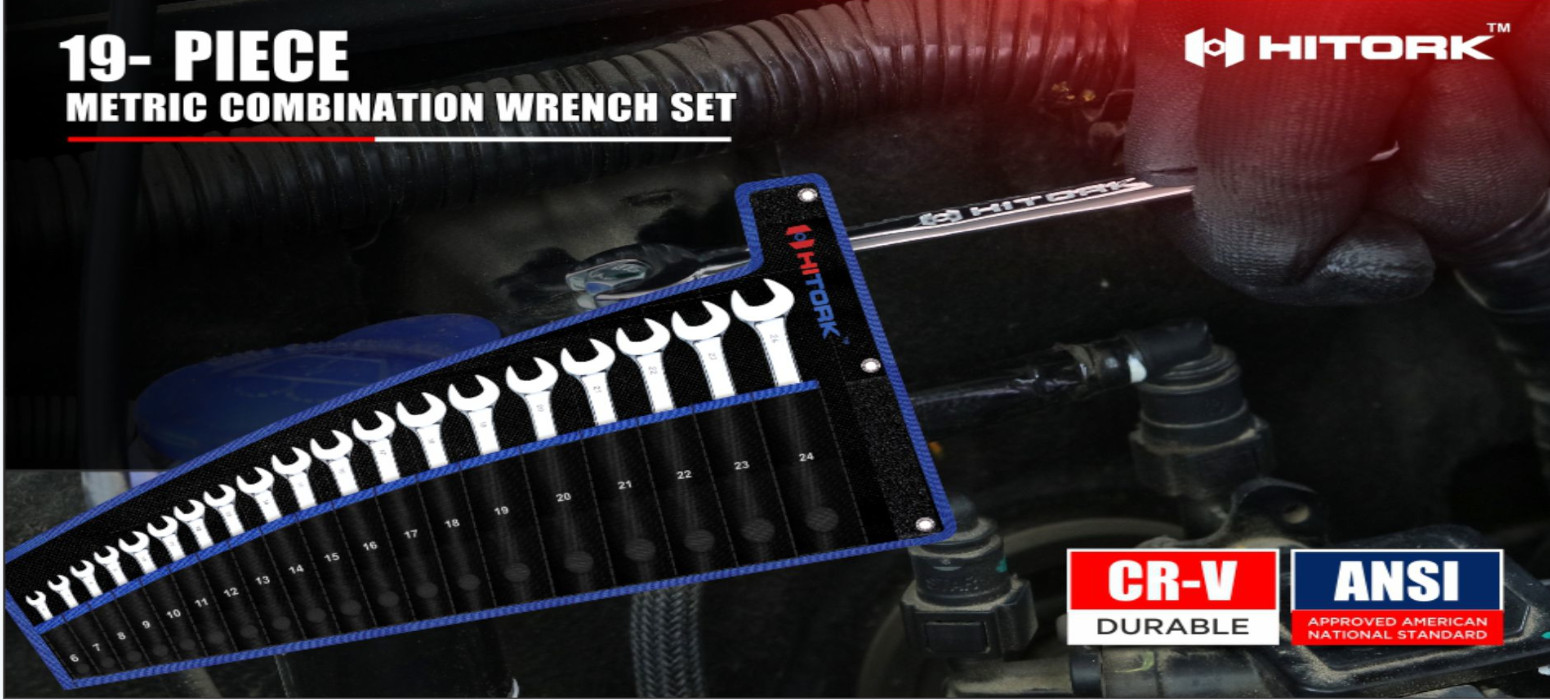 19-Piece Combination Wrench Set - Ideal for Household and Workshop Use