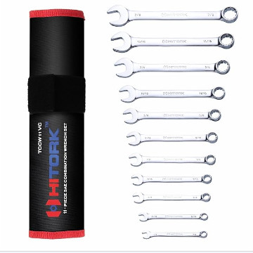 11-Piece SAE Combination Wrench Set (1/4” to 7/8”) With Roll Pouch 11-Piece SAE Combination Wrench Set