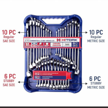 The Wrench Set Includes 20 standard and 12 stubby wrenches The Wrench Set Includes 20 standard and 12 stubby wrenches