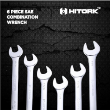 hitork 6-Piece Large Combination Wrench Set With Rolling Pouch Hitork 6-Piece Large Combination Wrench Set